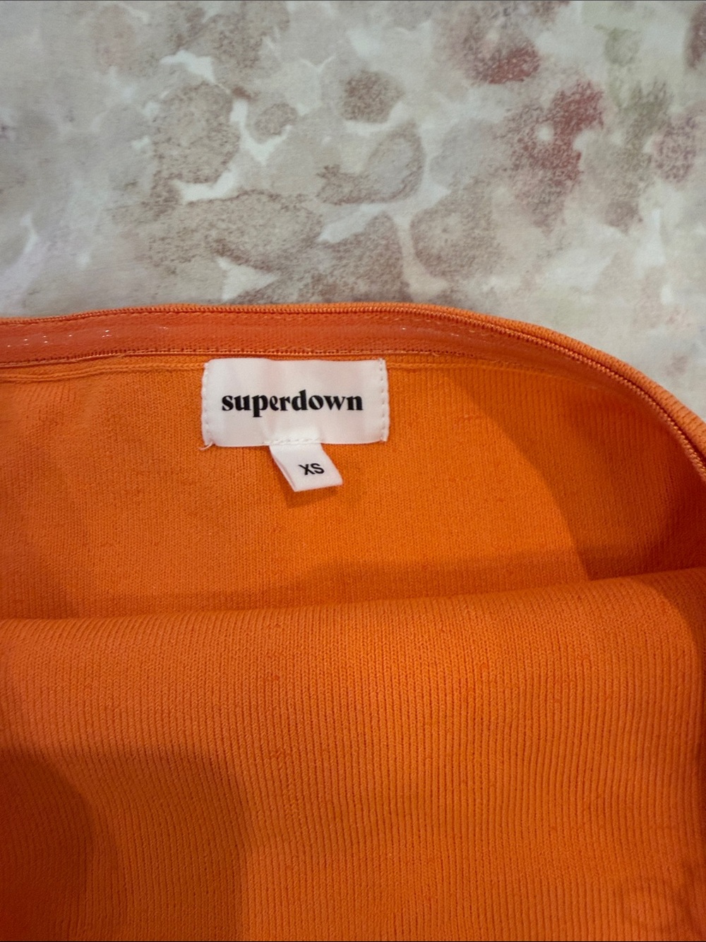 superdown Strapless Colorblock Bodycon Dress in Orange and Pink - Picture 2 of 4